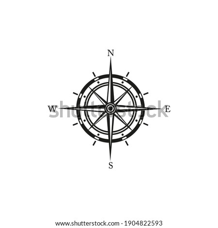 Black wind rose or compass.Compass Rose Logo .Vector illustration