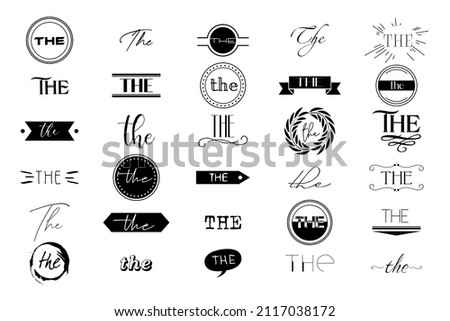 Calligraphic Ands and Thes. Vector illustration