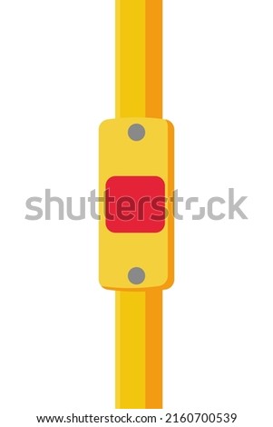 Stop button on the bus. Bus stop button. Stop public transport. Vector
