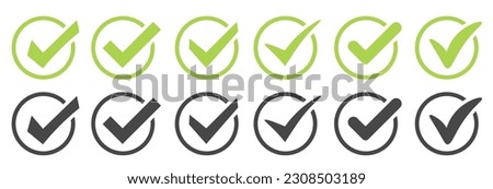 Set of check mark icons. Vector