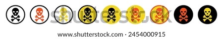 Danger sign collection, Warning Symbol set.,Atomic Danger Icon, Nuclear Radiation Icon, Toxic icons .Vector Illustration