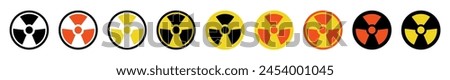  Danger sign collection, Warning Symbol set.,Atomic Danger Icon, Nuclear Radiation Icon, Toxic icons .Vector Illustration