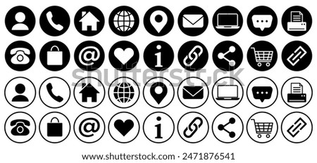 Set of Contact and web icons.Vector
