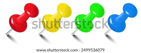 Realistic Pushpin Set .Pushpin for paper notice.Vector
