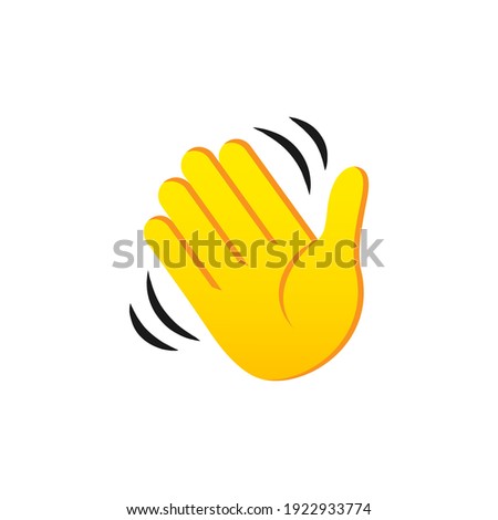 Waving Hand vector icon. Waving hand gesture symbol isolated on white background. Vector EPS 10