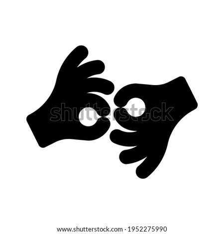 Sign language interpreting vector icon. US sing language hand symbol isolated on white background. EPS 10