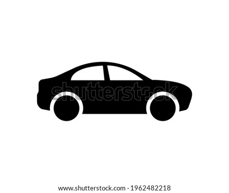 Car vector icon. Side view car black symbol isolated. Automobile sign in simple style Vector illustration EPS 10