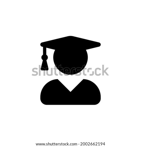 Student vector icon. Graduate user simple flat symbol isolated Vector illustration EPS 10
