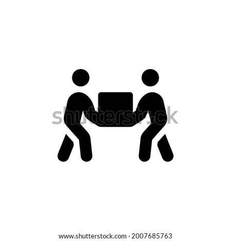 People carry the load vector icon. Two people are carrying a load. Delivery black flat symbol isolated Vector EPS 10