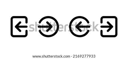 Entrance and exit vector icons. Sing in and sign out, login and logout icons isolated. Vector EPS 10