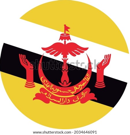 vector illustration of the national flag of the country of brunei darrussalam