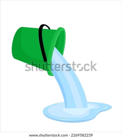 vector illustration of pouring water from a bucket