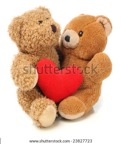 Two Teddy Bears With Heart Stock Photo 23827723 : Shutterstock