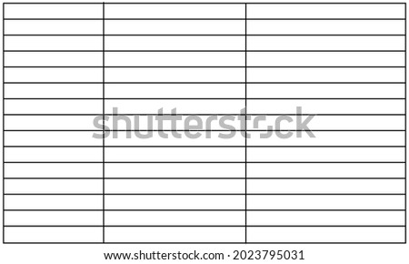 Vector illustration of a table without text, with black lines.