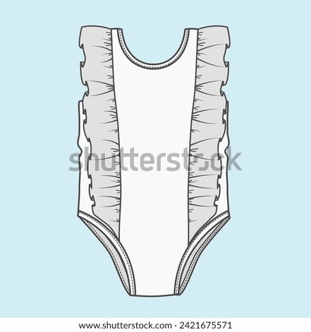 kids girl, women swimwear flat sketch illustration swim shorts, bodysuits, swim briefs, swimsuits, tankinis, bikinis, swim tops, monokinis