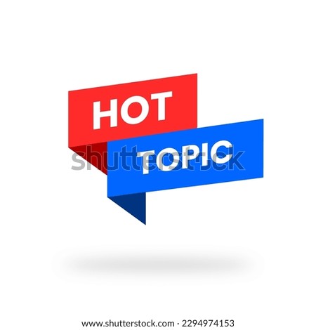 Hot topic logo isolated white background, hot news banner