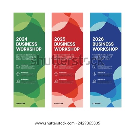 Set of business banner design templates in modern, abstract pattern style for schools, companies, workshops, events and presentations. Layout design template for banner, flyer, brochure, panel etc.