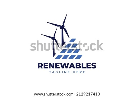 Renewable energy wind turbines Logo Design
