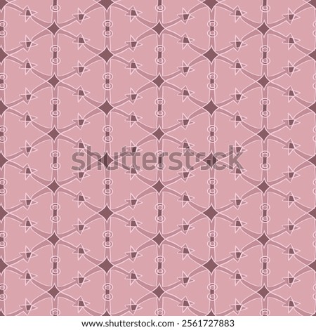 Seamless geometric pattern with anchors in pink tones