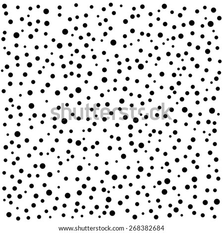 Random Pattern Of Black Polka Dots On White Background - Vector ...