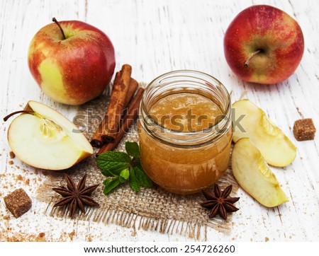 Apple jam and fresh apple