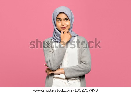 Similar – Image, Stock Photo Charming Arab woman in hijab looking at camera