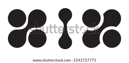 Metaball, connected dots, circles pattern, texture element. Vector 10 EPS.