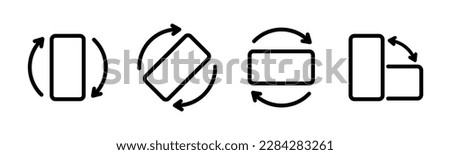 Rotate smartphone icon isolated. Mobile screen rotation. Horisontal or vertical rotation icons. Vector icons.