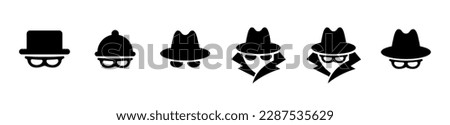 Spy icon vector or incognito icon, logo illustration 10 eps.