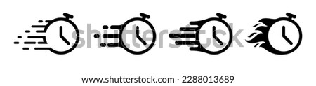 quick time icon, speed time vector icons set isolated on white background - vector 10 eps.