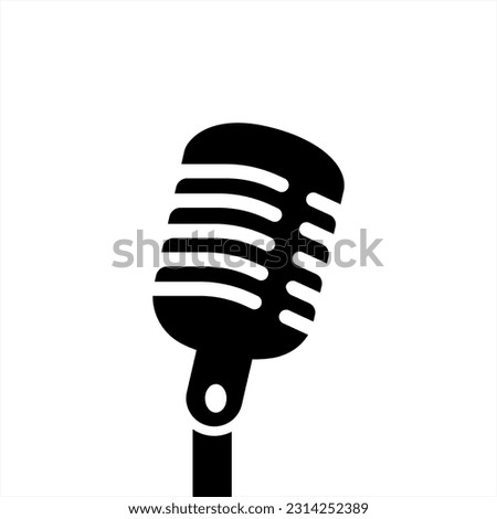 Retro microphone vector sign. Vector 10 eps.