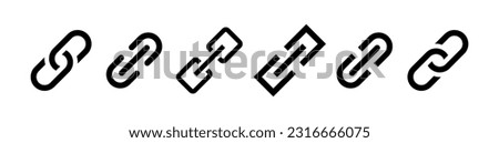 Internet URL or web page URL icon set. Chain link illustration symbol. Sign app button. Vector 10 eps.