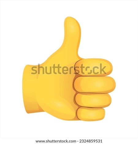 Thumbs Up Hand Emoji Icon Illustration Sign. Human Gesture Vector Symbol Emoticon Design Vector 10 eps.