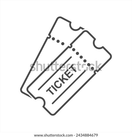 Ticket icon vector. Line raffle ticket symbol. Trendy flat outline ui sign design. Thin linear graphic pictogram for web site, mobile application. Vector 10 eps.