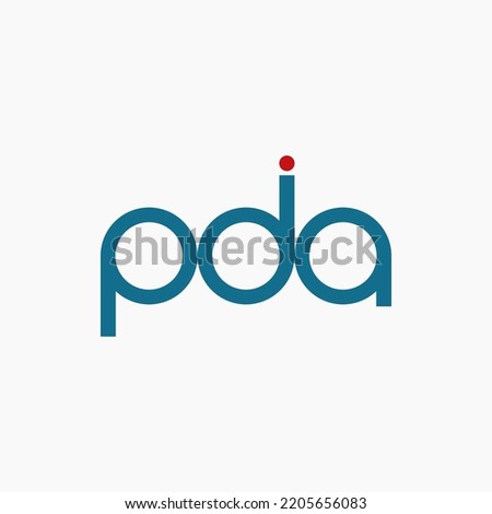 PDA letter monogram logo design vector