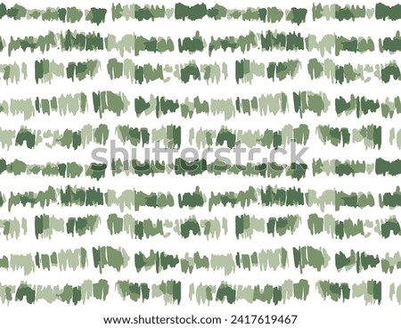 Seamless green and light beige watercolor pattern on white background. Watercolor seamless pattern with lines and stripes.