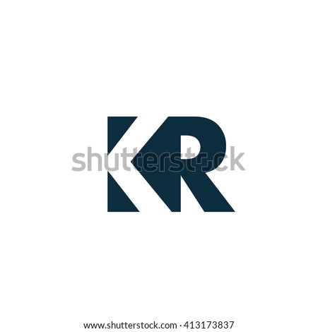 KR Logo. Vector Graphic Branding Letter Element. White Background Stok fotoğraf © 