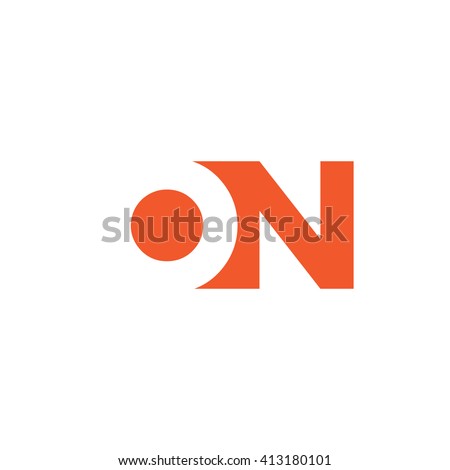 ON Logo. Vector Graphic Branding Letter Element. White Background Foto stock © 