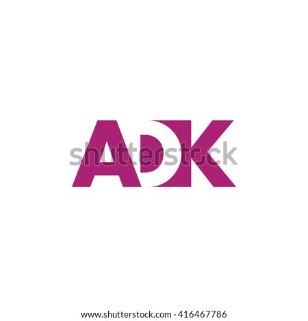 ADK Logo. Vector Graphic Branding Letter Element. White Background
