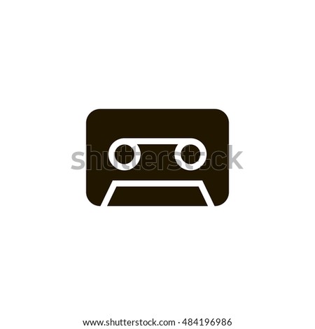 Audio tape icon vector, clip art. Also useful as logo, web element, symbol, silhouette and illustration.