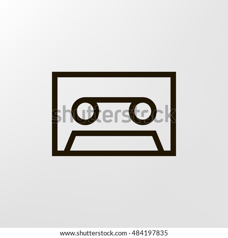 Audio tape icon vector, clip art. Also useful as logo, web element, symbol, silhouette and illustration.