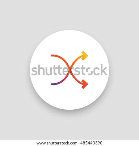 Shuffle icon vector, clip art. Also useful as logo, circle app icon, web UI element, symbol, graphic image, silhouette and illustration.