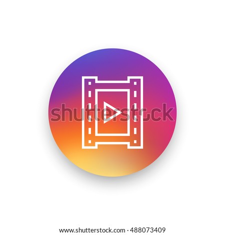 Video icon vector, clip art. Also useful as logo, circle app icon, web element, symbol, graphic image, silhouette and illustration. Compatible with ai, cdr, jpg, png, svg, pdf, ico  and eps formats.