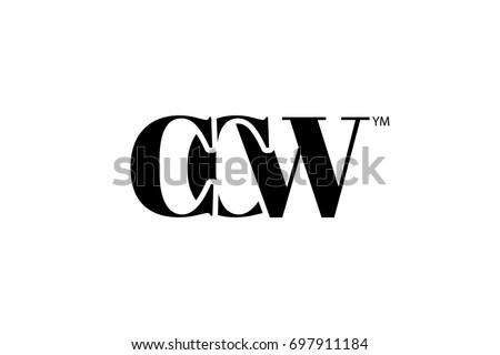 CCW Logo Branding Letter. Vector graphic design. Useful as app icon, alphabet combination, clip-art, and etc.