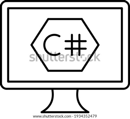 Vector Coding Language Outline Icon Design
