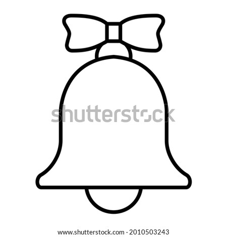Vector Cow Bell Outline Icon Design
