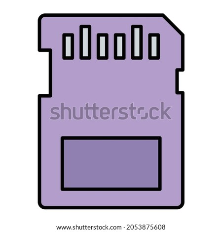 Vector Micro SD Card Filled Outline Icon Design

