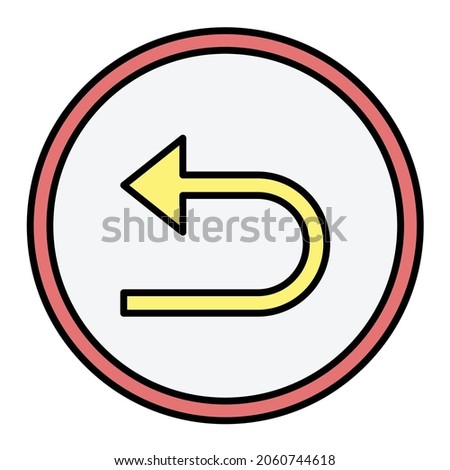 Vector Turn Left Filled Outline Icon Design
