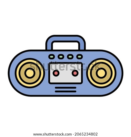 Vector Boombox Filled Outline Icon Design
