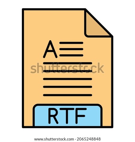 Vector RTF Filled Outline Icon Design
